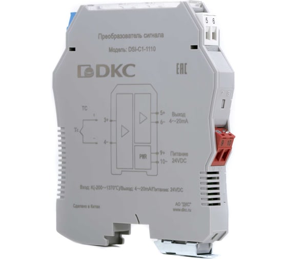 Преобразователь сигнала DKC DSI 1 вход TC тип K, 1 выход 4 20 мА 1 шт DSI C1 1110 DSI-C1-1110