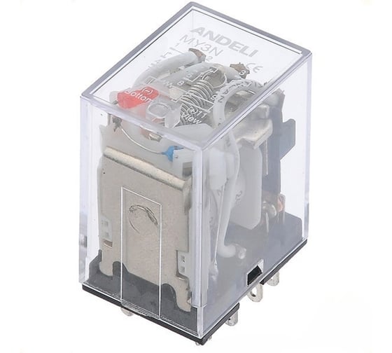 Промежуточное реле ANDELI MY4 24V AC с инд. 4 контактами 3А ADL09-227