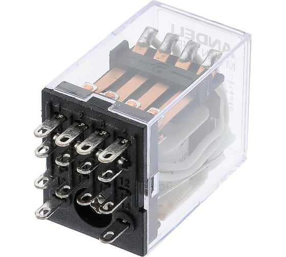 Промежуточное реле ANDELI MY4 24V DC 3А LED c 4 переключающимися контактами артикул ADL09-228