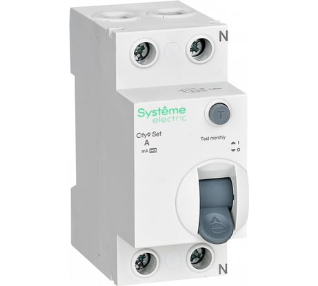 Выключатель дифференциального тока Systeme Electric селективный City9 Set ВДТ 40А, 2P, 100мА, A-S, 230В C9R76240