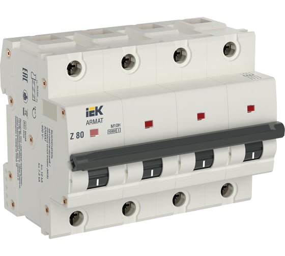 Автоматический выключатель IEK ARMAT M10H 4P Z 80А AR-M10H-4-Z080