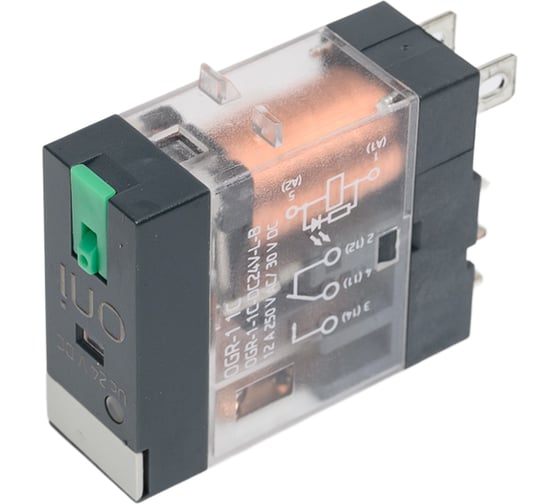 Реле общего назначения ONI OGR-1 1C 24В DC с LED и тест. кнопкой (20шт/упак) OGR-1-1C-DC24V-L-B 1