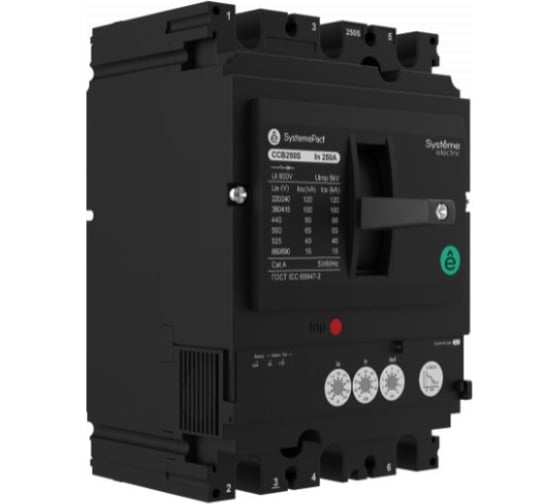 Автоматичексий выключатель Systeme Electric SYSTEMEPACT CCB160 100KA 4P4D S5.2E 160A SPC160S16052E4DF 1