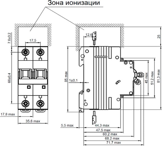 Выключатель автоматический модульный КЭАЗ OptiDin BM63-2C13-УХЛ3, Новый 260598