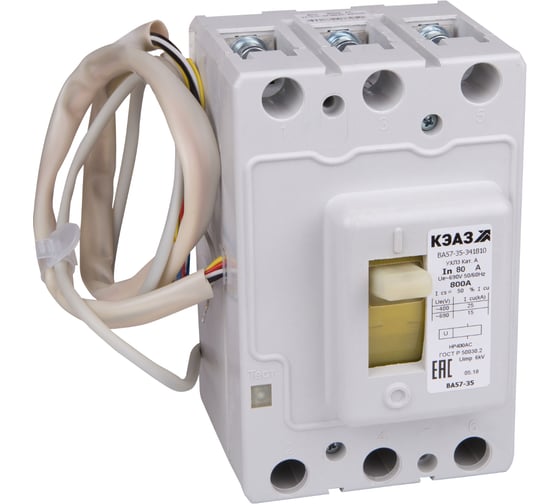 Выключатель автоматический КЭАЗ ВА57-35-341810-80А-800-690AC-НР110AC/DC-УХЛ3- 255828 1