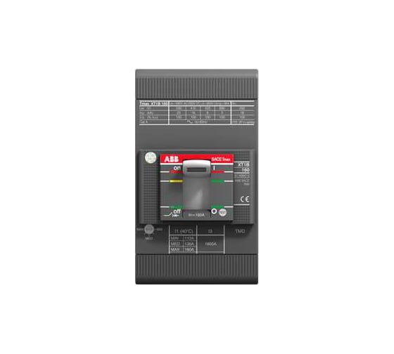 Силовой автоматический выключатель ABB 3-полюса, 3P, 18кА, 160А, XT1B 160 TMD 160-1600 F F, шт 1SDA066809R1 1