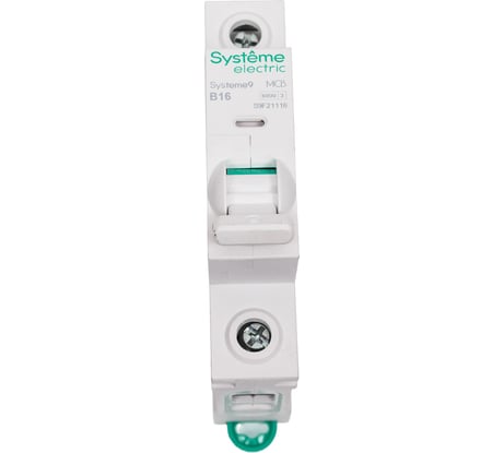 Автоматический выключатель (АВ) Systeme Electric Systeme9 хар-ка B, 16 A, 1 P, 6 kA, 230 В S9F21116