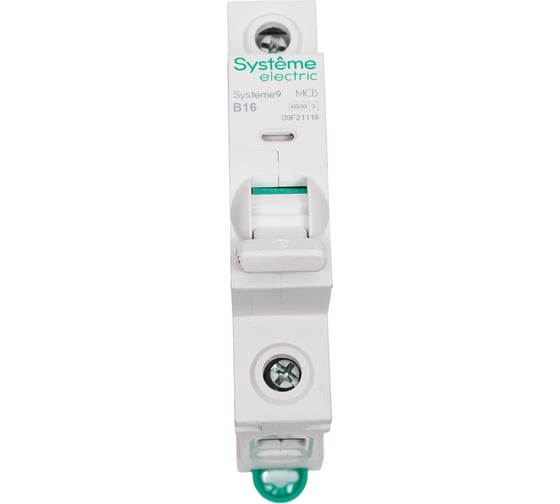 Автоматический выключатель (АВ) Systeme Electric Systeme9 хар-ка B, 16 A, 1 P, 6 kA, 230 В S9F21116 1