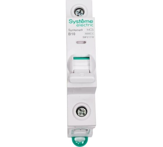 Автоматический выключатель (АВ) Systeme Electric Systeme9 хар-ка B, 10 A, 1 P, 6 kA, 230 В S9F21110 1