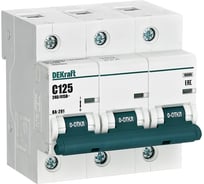 Автоматический выключатель (АВ) DEKraft ВА-201, 3 Р, хар-ка C, 125 А, 10 кА 13027DEK