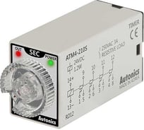 Аналоговый таймер Autonics ATM4-210S, миниатюрный, 4PDT конт., 1-10с/1-10мин, 24В A1050000177R