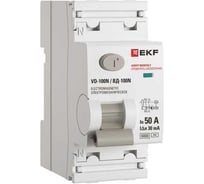 Выключатель дифференциального тока EKF PROXIMA ВД-100N 2P 50А 30мА тип AC эл-мех 6кА E1026M5030