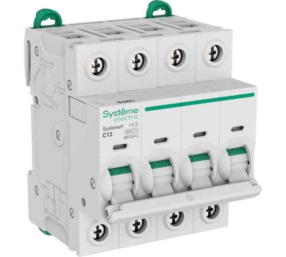 Автоматический выключатель Systeme Electric Systeme9 C 13A 4P 6kA 400В S9F22413 1