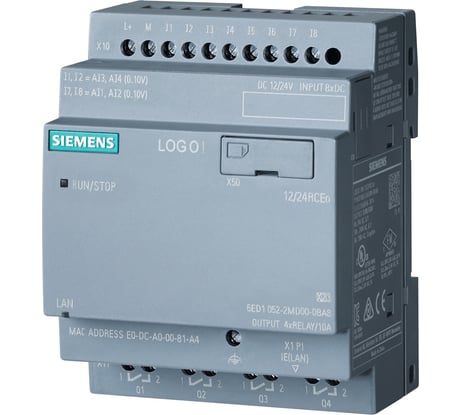 Микроконтроллер Siemens LOGO! 12/24RCEO, 8 DI 4 AI 4 DO, БЕЗ дисплея 6ED10522MD080BA1 6ED1052-2MD08-0BA1