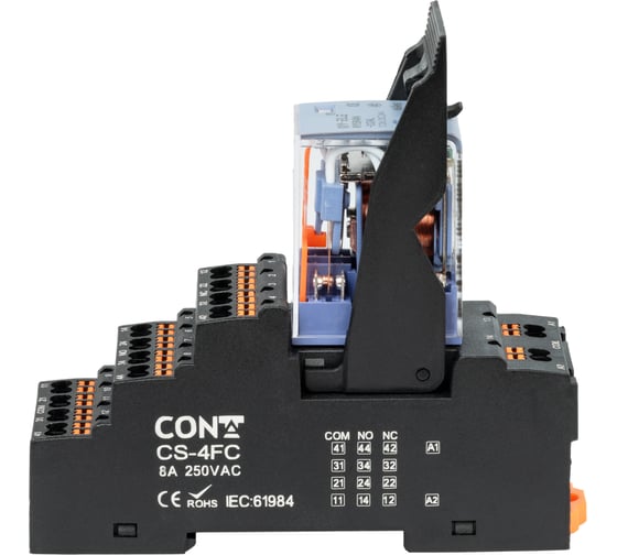 Четырехконтактный релейный модуль CONTA CR-230-4FC-10, 31 ММ, 230VAC (упак 10шт) 00-00013121