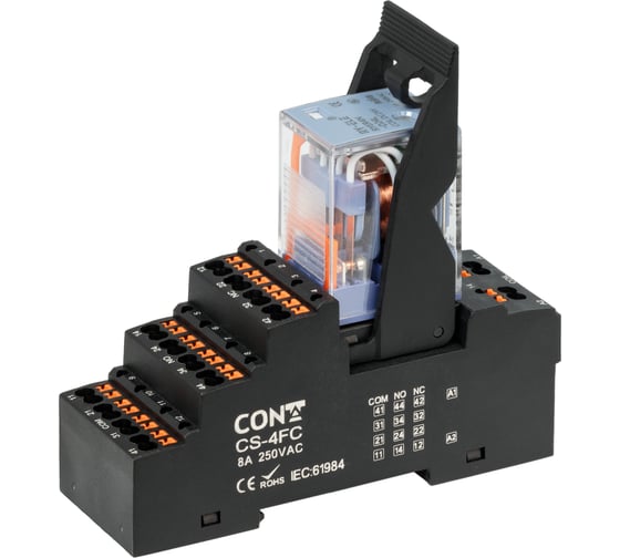 Четырехконтактный релейный модуль CONTA CR-024-4FC-10, 31 ММ, 24VDC (упак 10шт) 00-00013120