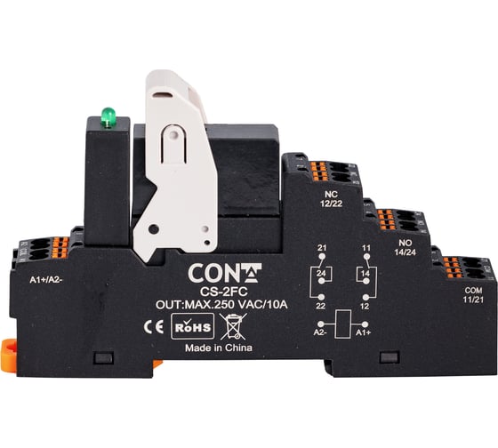 Двухконтактный релейный модуль CONTA CR-024-2FC-10, 15 ММ, 24VDC (упак 10 шт) 00-00013118