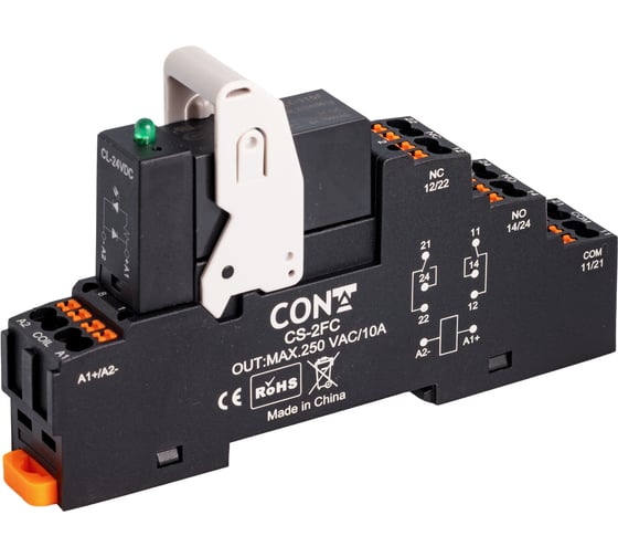 Двухконтактный релейный модуль CONTA CR-024-2FC-10, 15 ММ, 24VDC (упак 10 шт) 00-00013118