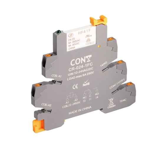 Одноконтактный релейный модуль CONTA CR-024-1FC-10, 6,2 М0М, 24VDC (упак 10 шт) 00-00013116