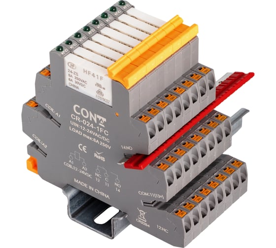 Одноконтактный релейный модуль CONTA CR-024-1FC-10, 6,2 М0М, 24VDC (упак 10 шт) 00-00013116