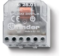 Импульсное реле Finder, установка в монтажную коробку, 1НО контакт 10А 24В AC, 260180240000