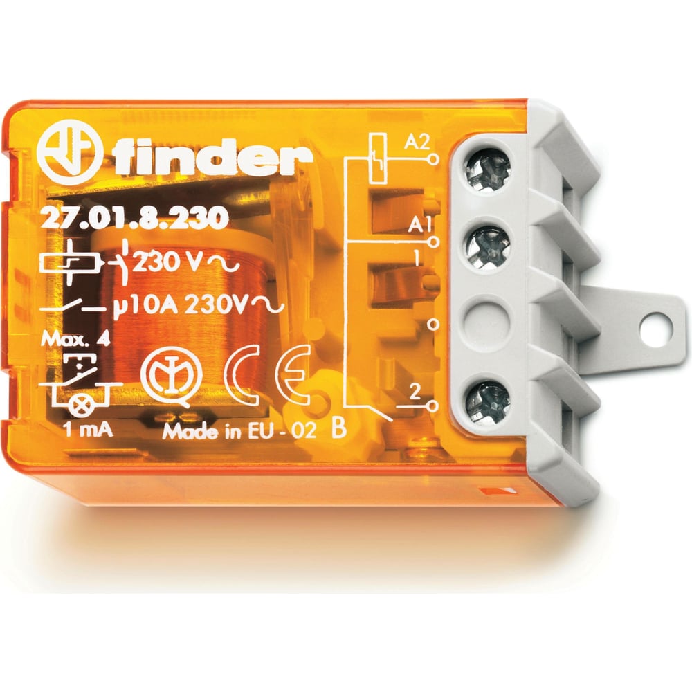 Шаговое реле Finder установка на панель, 1НО контакт 10А, 230В AC ...