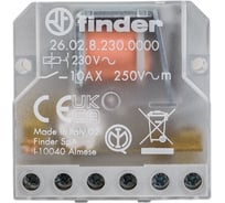 Импульсное реле Finder установка в монтажную коробку, 2НО контакта 10А, 230В AC, 260282300000