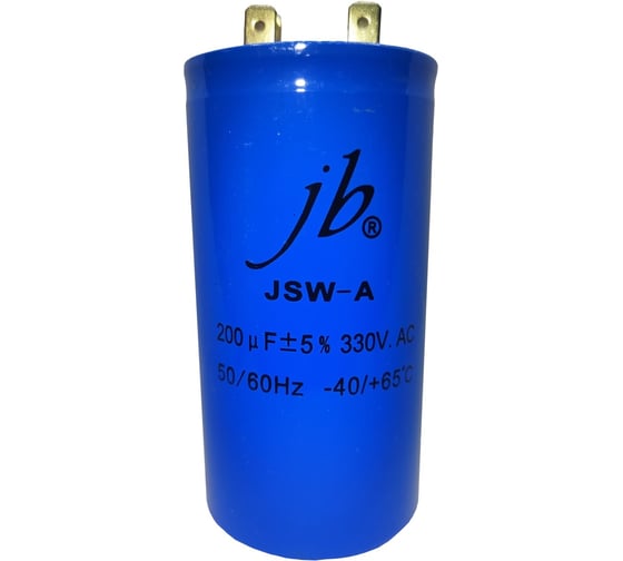 Конденсатор пусковой JB Capacitors , 200мкФ, 330В, 50x100, JSW-A (CD60) (клеммы) JSWR1201J00005001000A-400 1