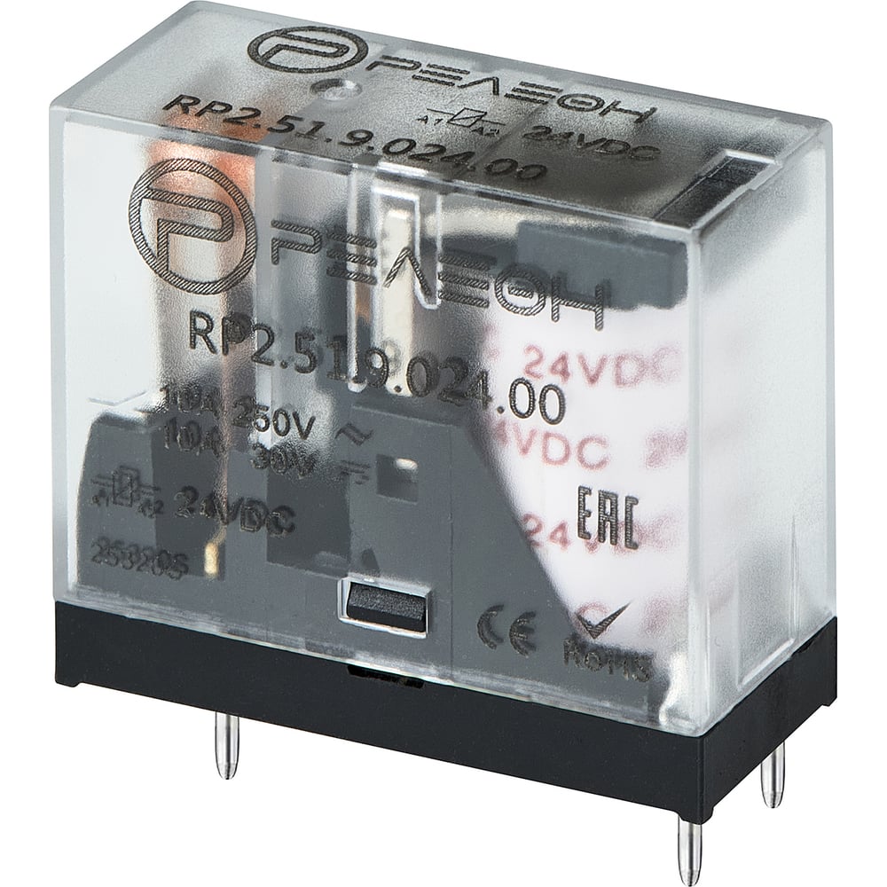 Промежуточное реле РЕЛЕОН 1 перекидной контакт 10А 24В DC RP251902400 ...