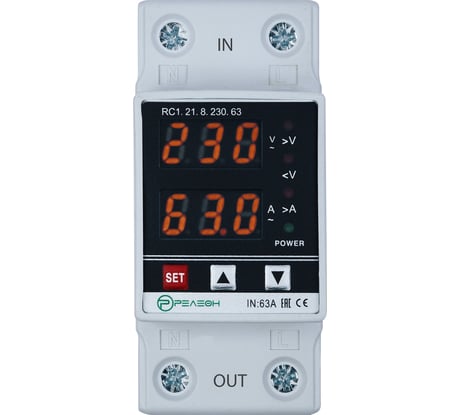 Реле контроля напряжения и тока Релеон, 230В AC; 63А, RC121823063