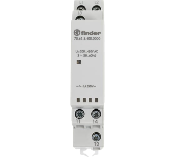 Реле контроля фаз Finder для трехфазных сетей 280В - 480В АС, 50/60Гц, 706184000000 1
