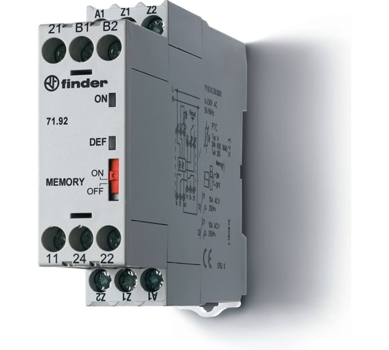 Термисторное реле Finder с памятью, 2 перекидных контакта 10А, 230В AC, 719282300001 1