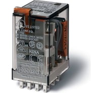 Промежуточное реле Finder 4 перекидных контакта 7А, = 24В DC, 553490240020