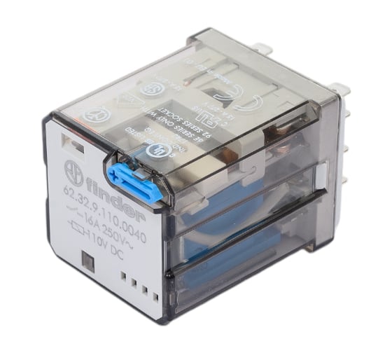 Силовое реле Finder 2 перекидных контакта 16А, = 110В DC, 623291100040