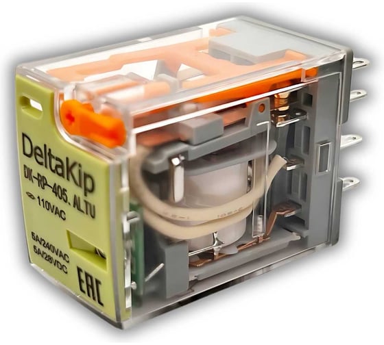 Промежуточные реле DELTAKIP серии DK-RP (405.ALTU, 4 конт., 110V AC, 5A) (уп.10шт) DK-K0000001.1_10