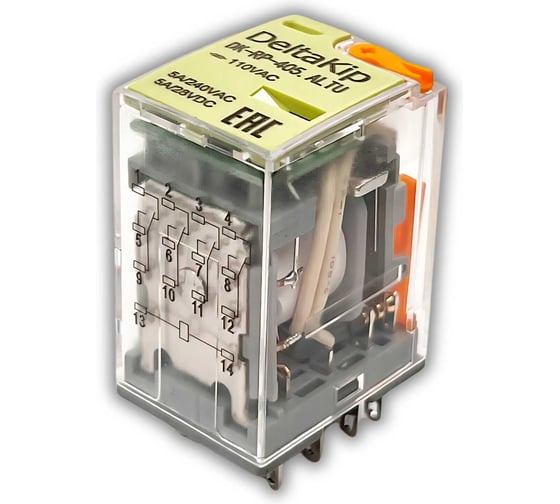 Промежуточные реле DELTAKIP серии DK-RP (405.ALTU, 4 конт., 110V AC, 5A) (уп.10шт) DK-K0000001.1_10
