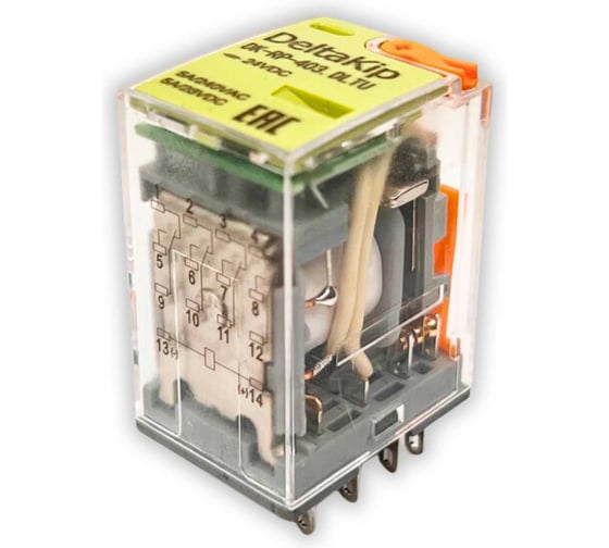 Промежуточные реле DELTAKIP серии DK-RP (403.DLTU, 4 конт., 24V DC, 5A) (уп.10шт) DK-K0000003_10