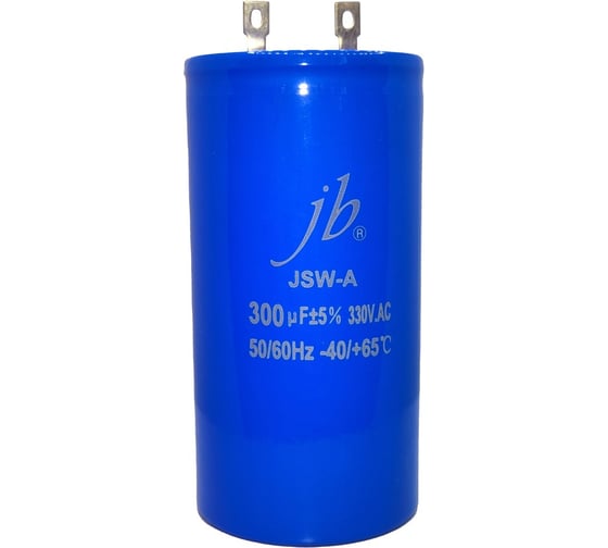 Конденсатор пусковой JB Capacitors 300мкФ, 330В, 50x100, JSW-A (CD60-А) (клеммы) JSWR1301J00005001000A-402