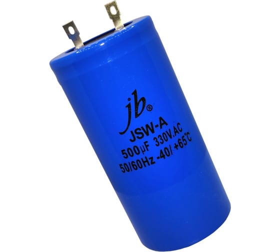 Конденсатор пусковой JB Capacitors 500мкФ, 330В, 50x100, JSW-A (CD60-А) (клеммы) JSWR1501J00005001000A-406