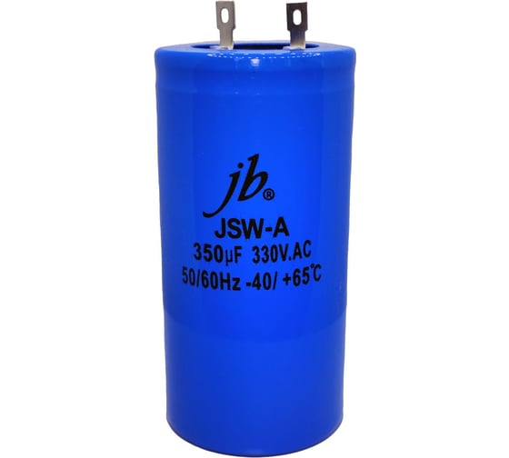 Конденсатор пусковой JB Capacitors 350мкФ, 330В, 50x100, JSW-A (CD60-А) (клеммы) JSWR1351J00005001000A-403 1