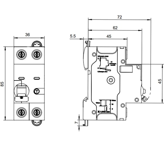 Автоматический выключатель дифференциального тока Systeme Electric Systeme9 (АВДТ) 1P+N C 32A 6kA 100мА Тип-A 230В S9D57632