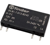 ультратонкое твердот реле Finder = 12в чувст. пост. тока, вых. цепь 1но 2а, 230в Ac, 348170128240
