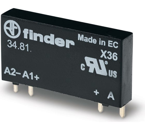 Ультратонкое твердотельное реле Finder = 12В ВС, выходная цепь 1НО 6А, 24В DC, 348170129024