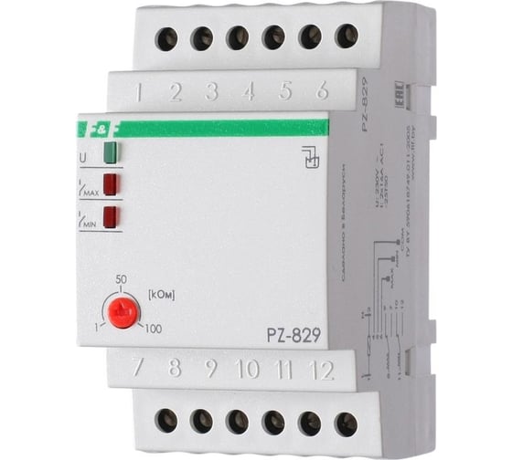 Реле уровня жидкости Евроавтоматика F&F PZ-829 (без датчиков) двухуровневое, 3 модуля, монтаж на DIN-рейке EA08.001.007 1