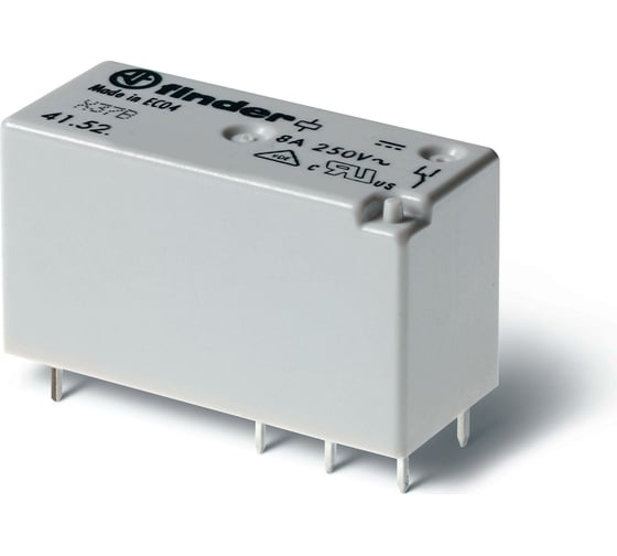 Низкопрофильное реле Finder 2 перекидных контакта 8А, = 110В DC, - герметичное, 415291100010