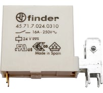 Миниатюрное реле Finder 1но конт. 16а, = 24в чувст. пост. тока, для печат монт. + разъем, 457170240310