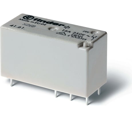 Низкопрофильное реле Finder 1 перекидной контакт 16А, = 110В DC, - герметичное, 416191100010