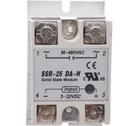 Твердотельное реле ANDELI SSR-25DA-H 25A Управляющее напряжение 3-32V DC 90-480V AC ADL09-252