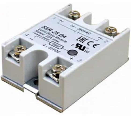 Твердотельное реле ANDELI SSR-25DA-H 25A Управляющее напряжение 3-32V DC 90-480V AC ADL09-252