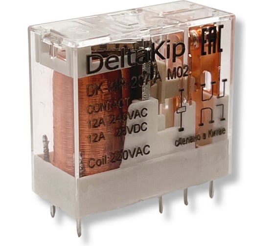 Промежуточные реле DELTAKIP в компактном корпусе (2-контактные) DK-MR-207A[М02], 220V AC ,12А, IP68 (уп.10шт) DK-K0000005.1_10